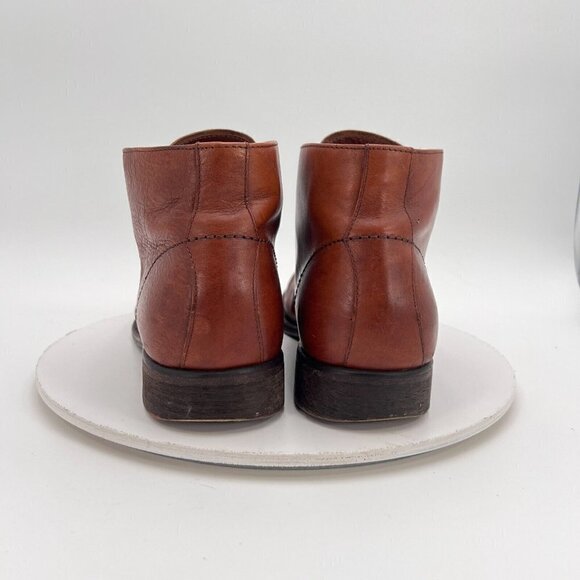Johnston & Murphy Est. 1850 Men Sz 11 Brown Leather Plain Toe Chukka Ankle Boot - Picture 6 of 16
